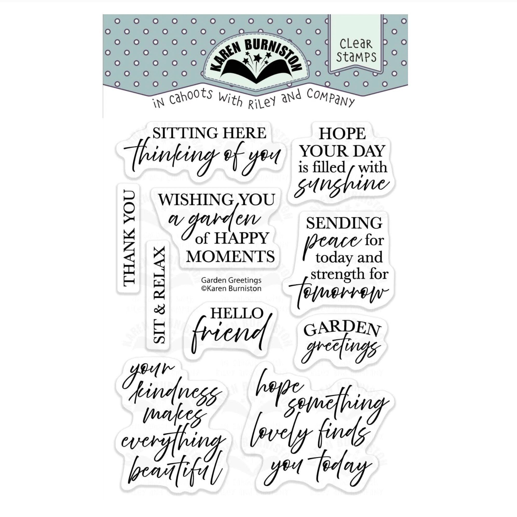 Karen Burniston Garden Greetings Clear Stamps cs036