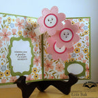 Karen Burniston Garden Greetings Clear Stamps cs036 pink flowers card