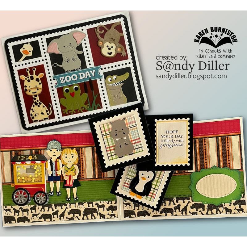 Karen Burniston Garden Greetings Clear Stamps cs036 zoo animals card