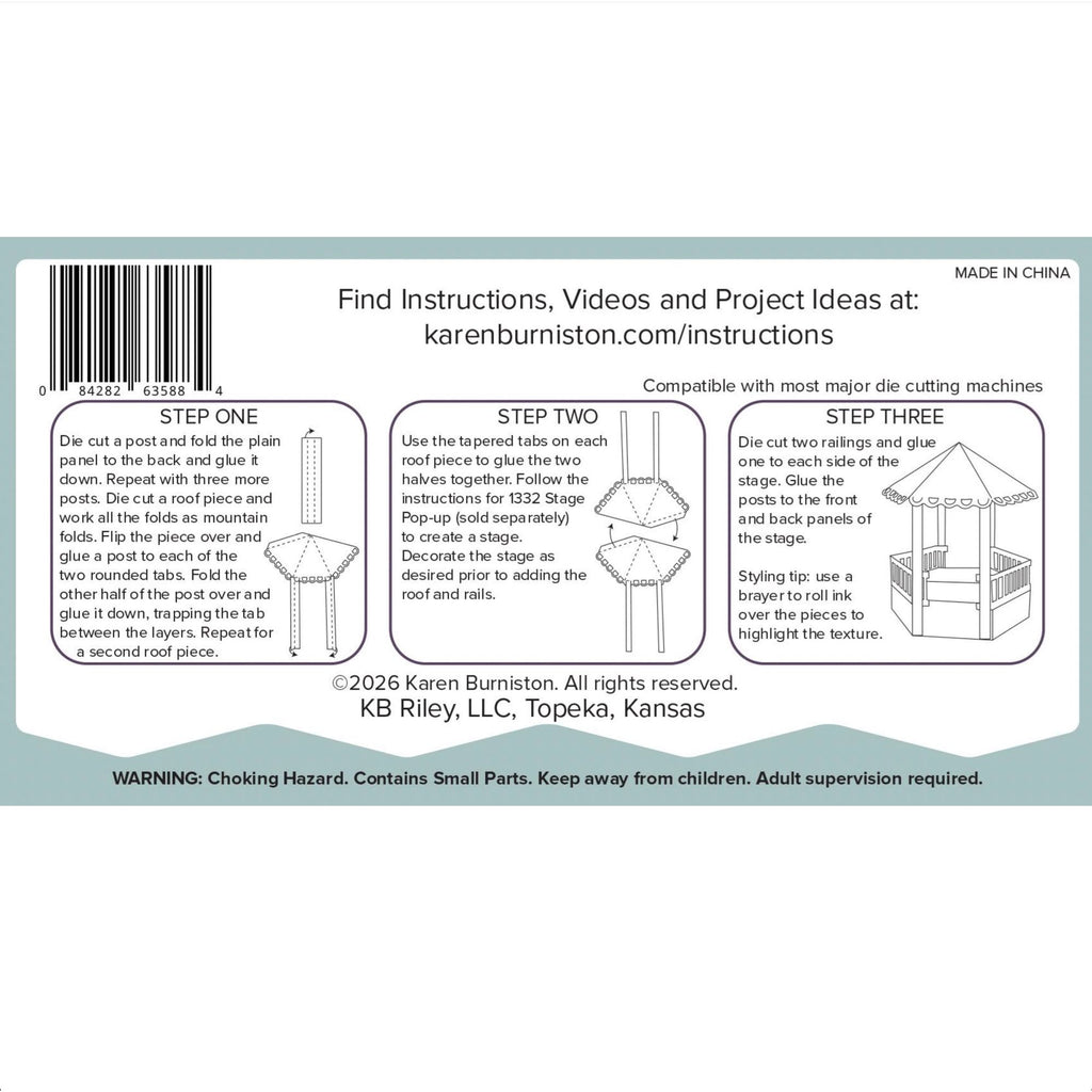 Karen Burniston Gazebo Stage Add-ons Dies 1340 instructions page