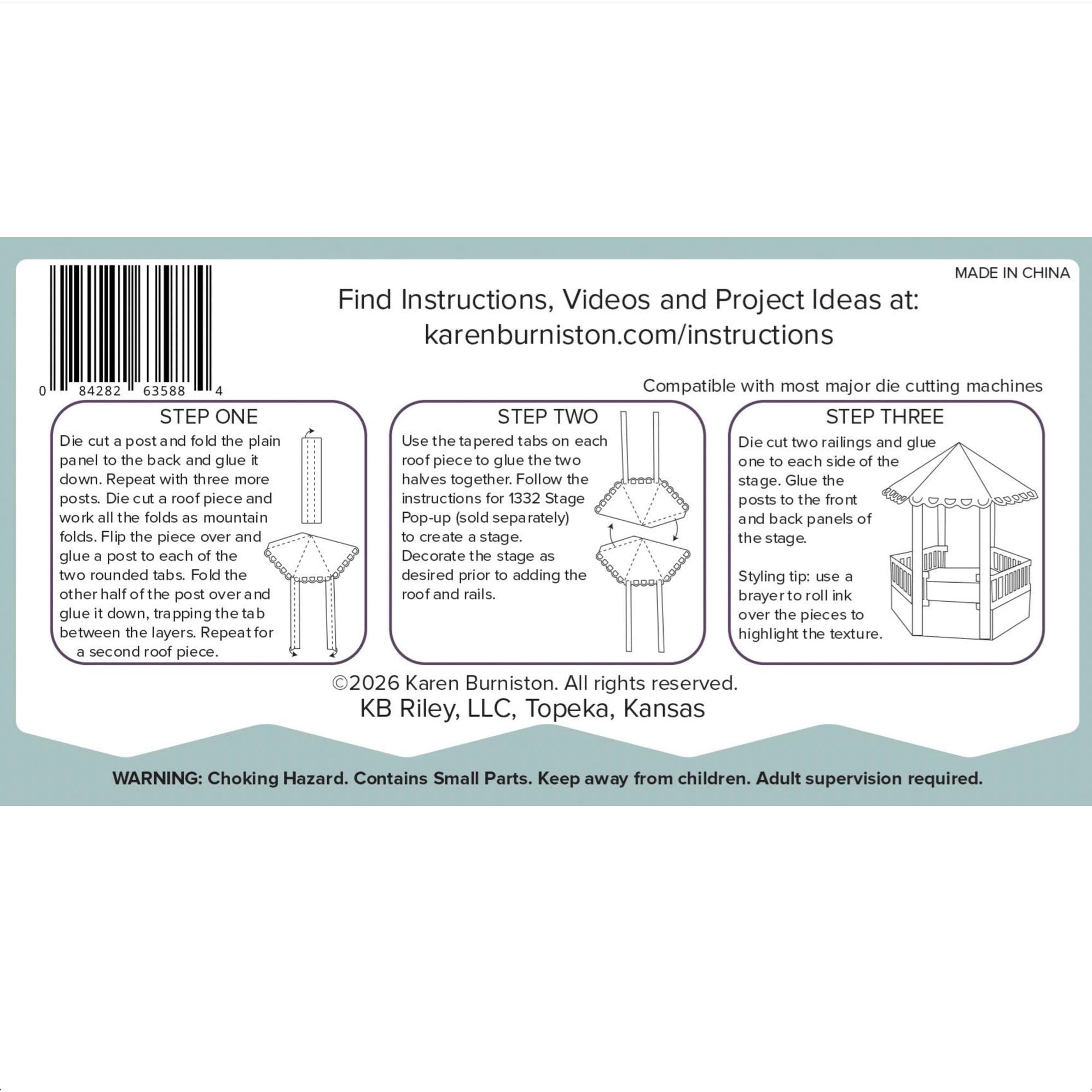 Karen Burniston Gazebo Stage Add-ons Dies 1340 instructions page