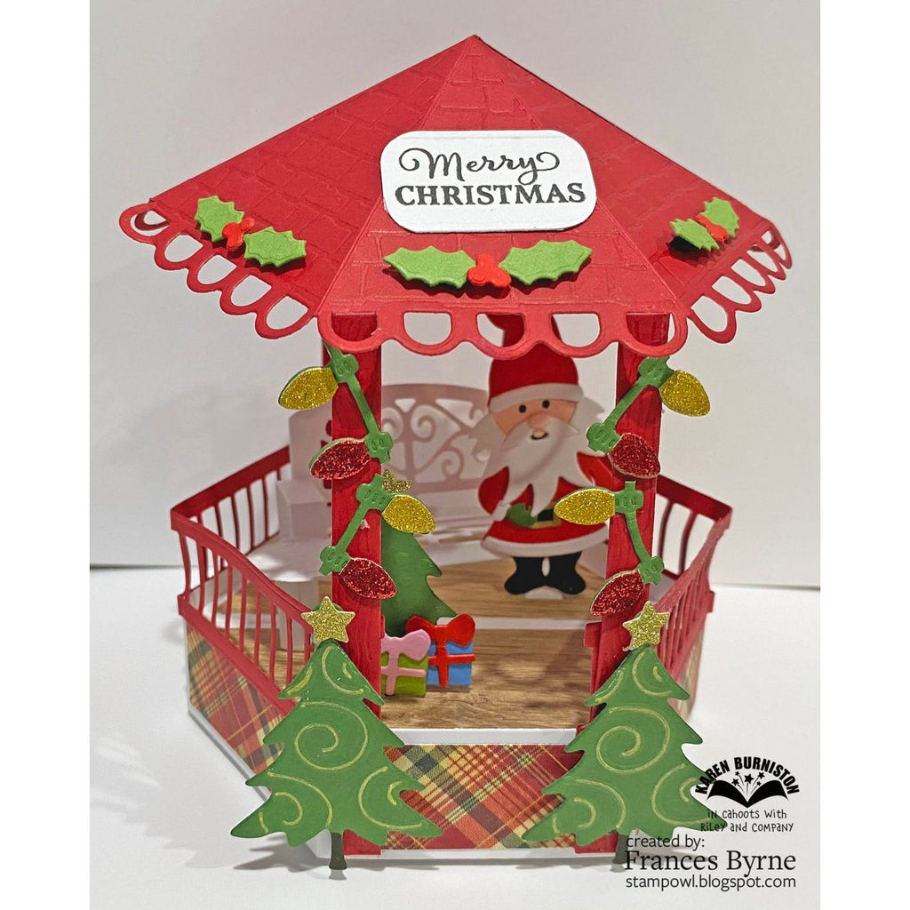 Karen Burniston Gazebo Stage Add-ons Dies 1340 merry christmas card