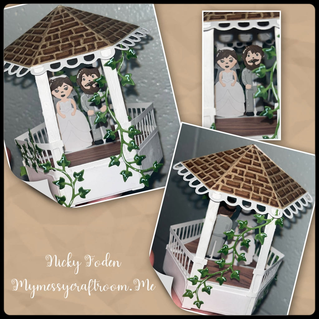 Karen Burniston Gazebo Stage Add-ons Dies 1340 wdding card
