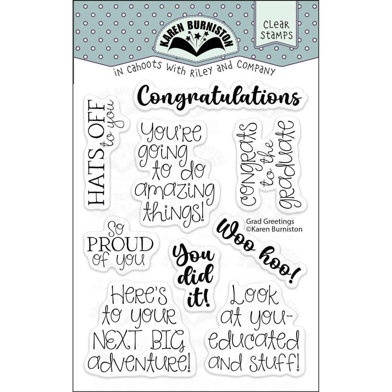 Karen Burniston Grad Greetings Clear Stamps cs015