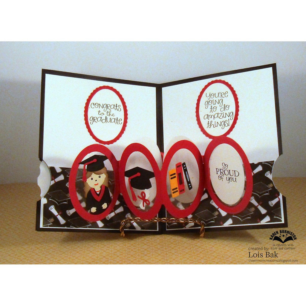 Karen Burniston Grad Greetings Clear Stamps cs015 congrats