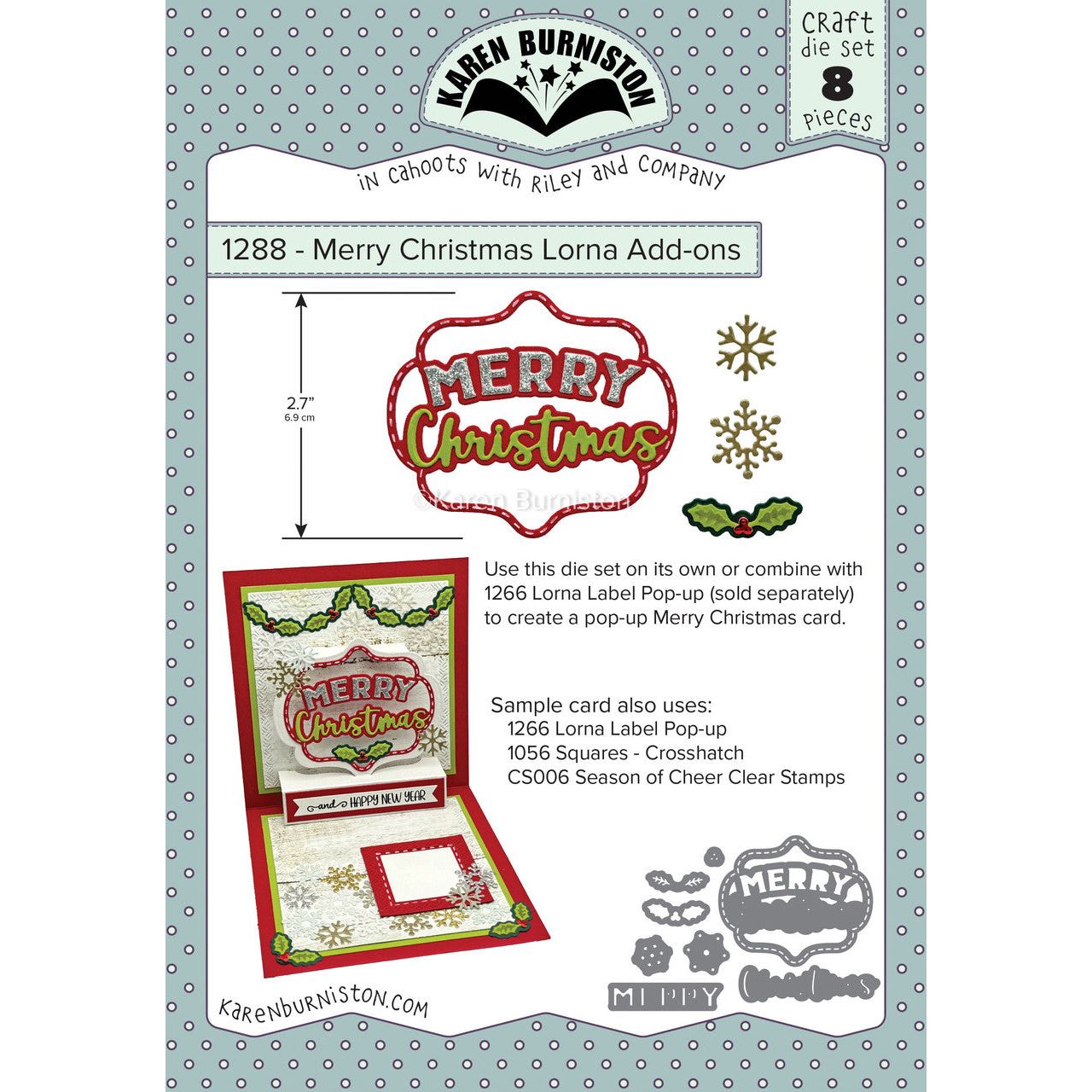 Karen Burniston Merry Christmas Lorna Add-On Dies 1288