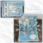 Karen Burniston Merry Christmas Lorna Add-On Dies 1288 blue and silver