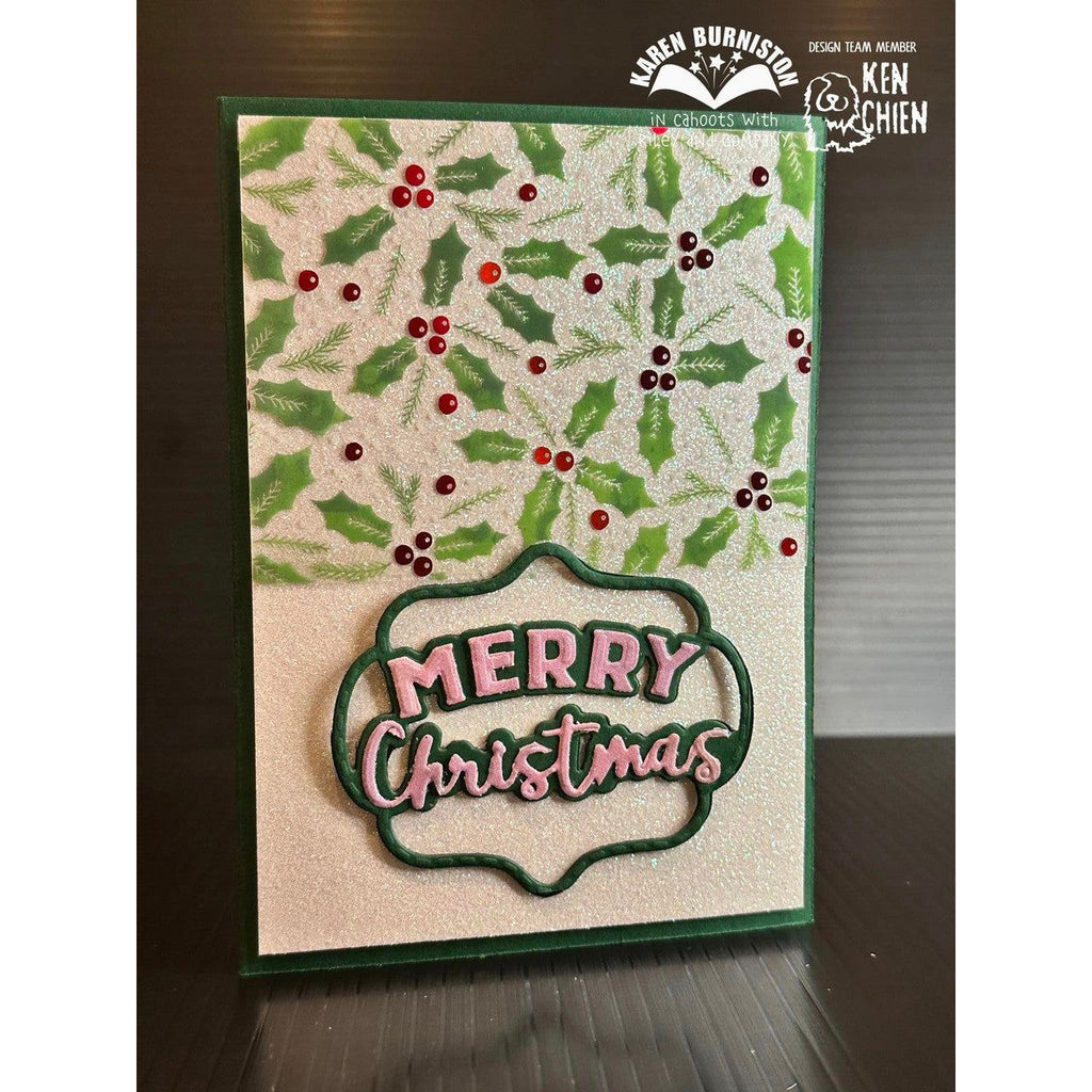 Karen Burniston Merry Christmas Lorna Add-On Dies 1288 holly