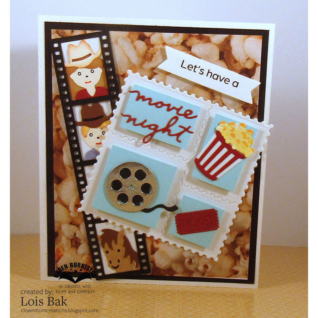Karen Burniston Movie Night Greetings Clear Stamps cs019 movie night