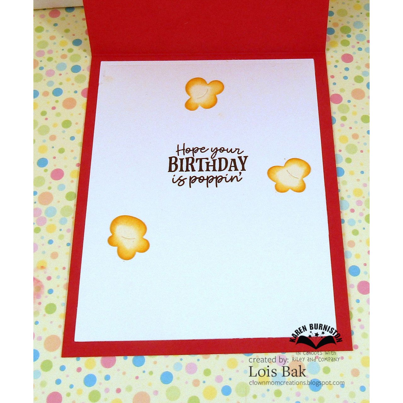Karen Burniston Popcorn Phrases Clear Stamp and Popcorn Die Set popcorn
