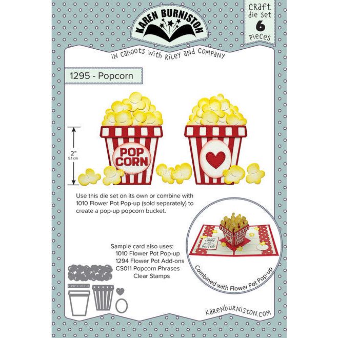 Karen Burniston Popcorn Phrases Clear Stamp and Popcorn Die Set product image 2