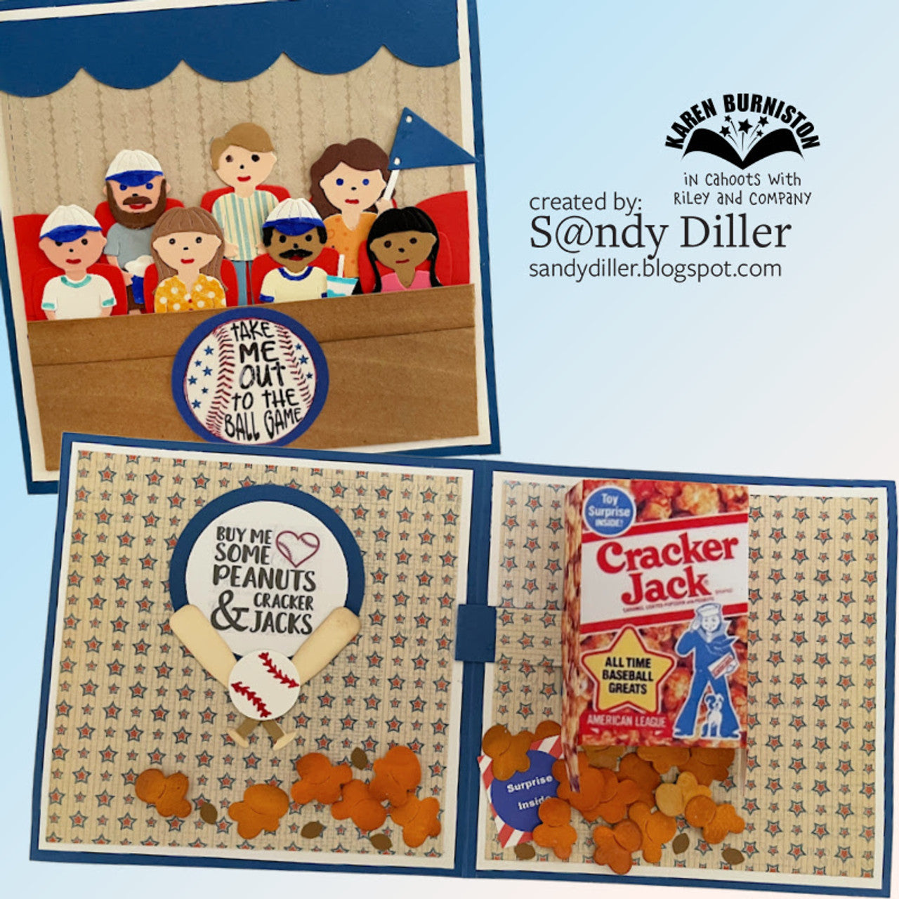 Karen Burniston Popcorn Phrases Clear Stamps cs011 ballgame