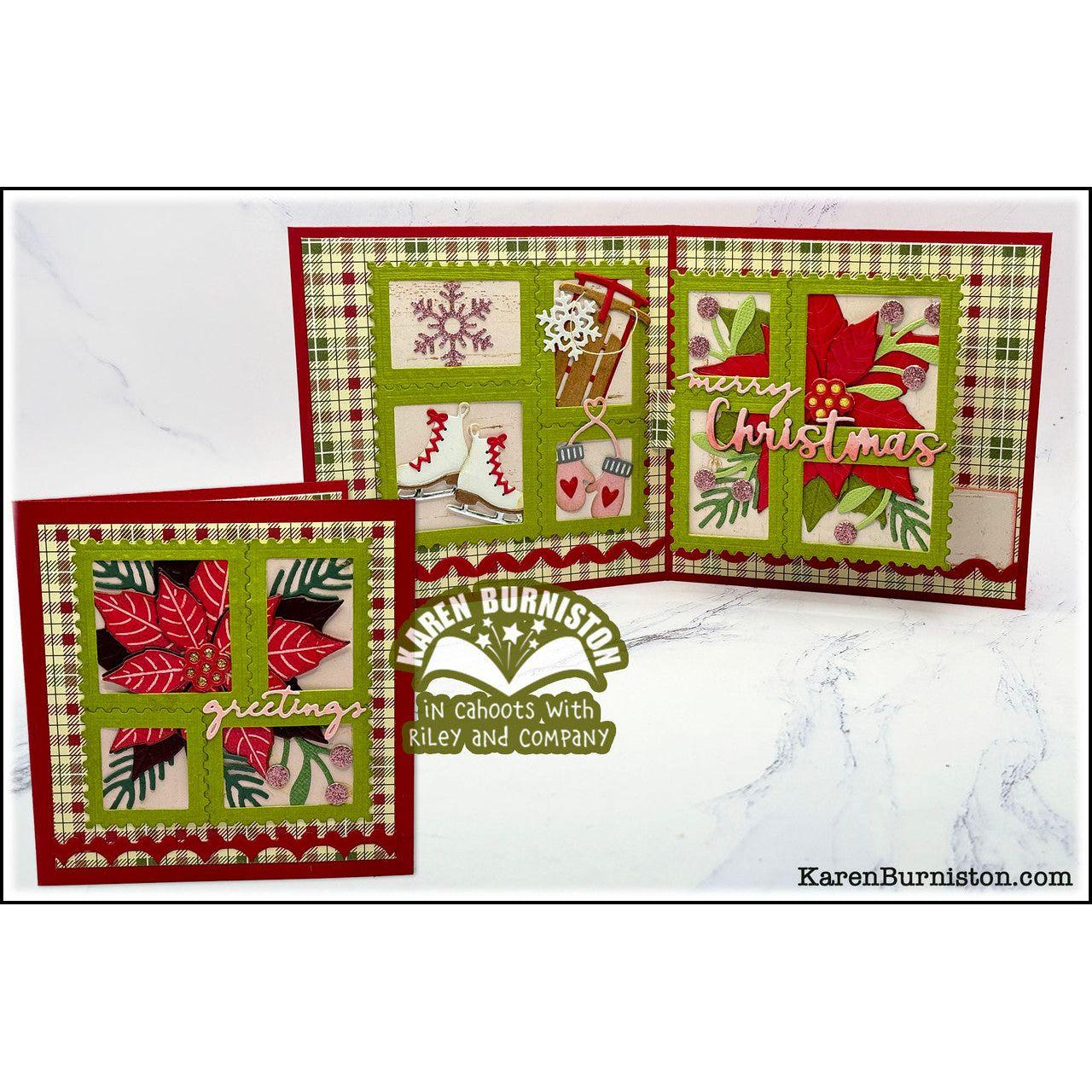 Karen Burniston Postage Pop Up Dies 1291 poinsettia