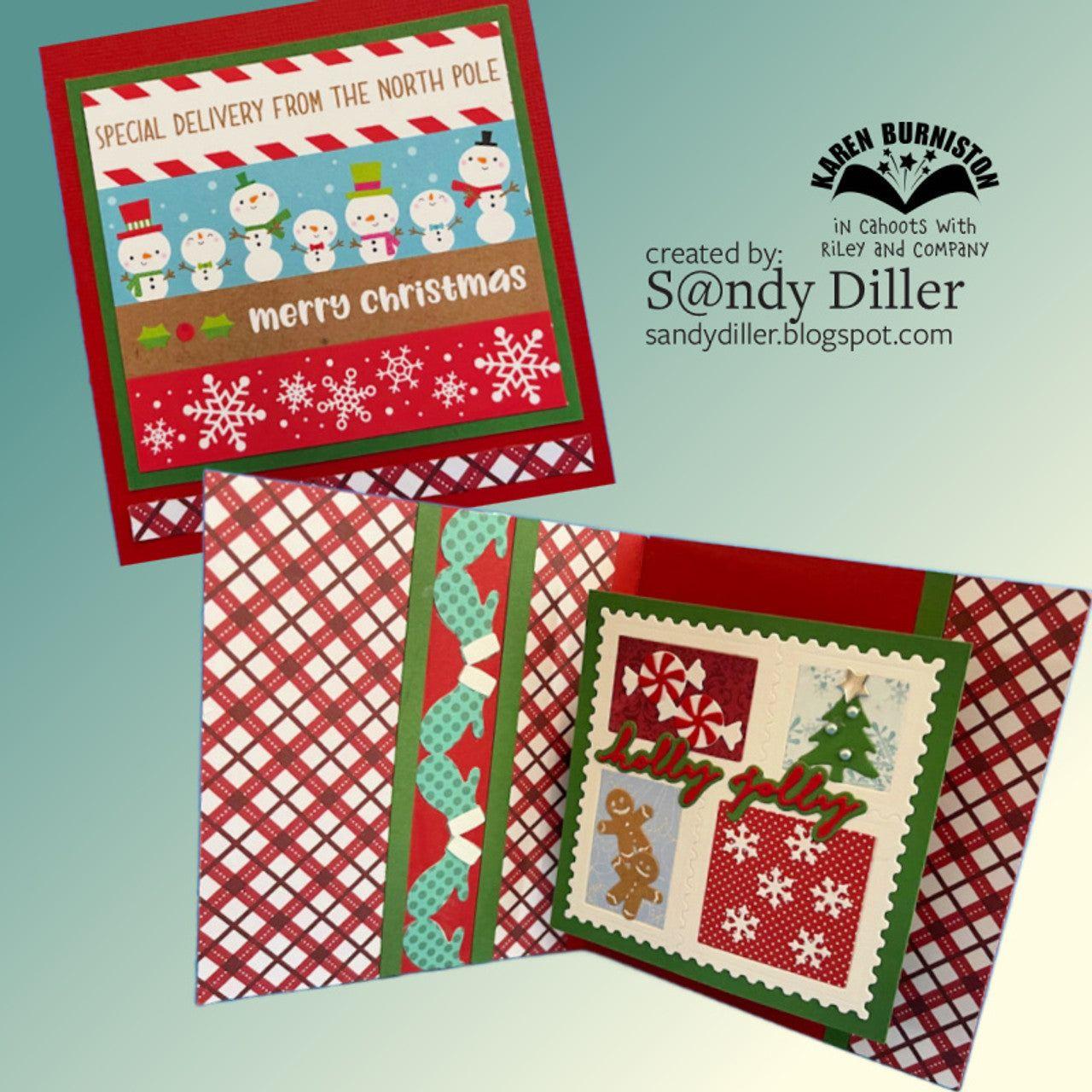 Karen Burniston Postage Pop Up Dies 1291 snowmen