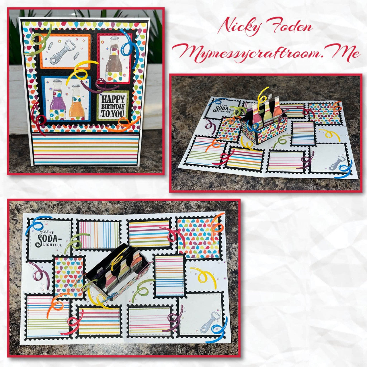 Karen Burniston Six Pack Toolbox Add-ons Dies 1345 happy birthday to you card