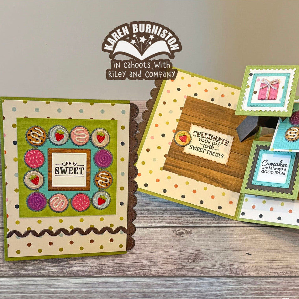 Karen Burniston Square Cascade Add-ons Dies 1337 celebrate your day card