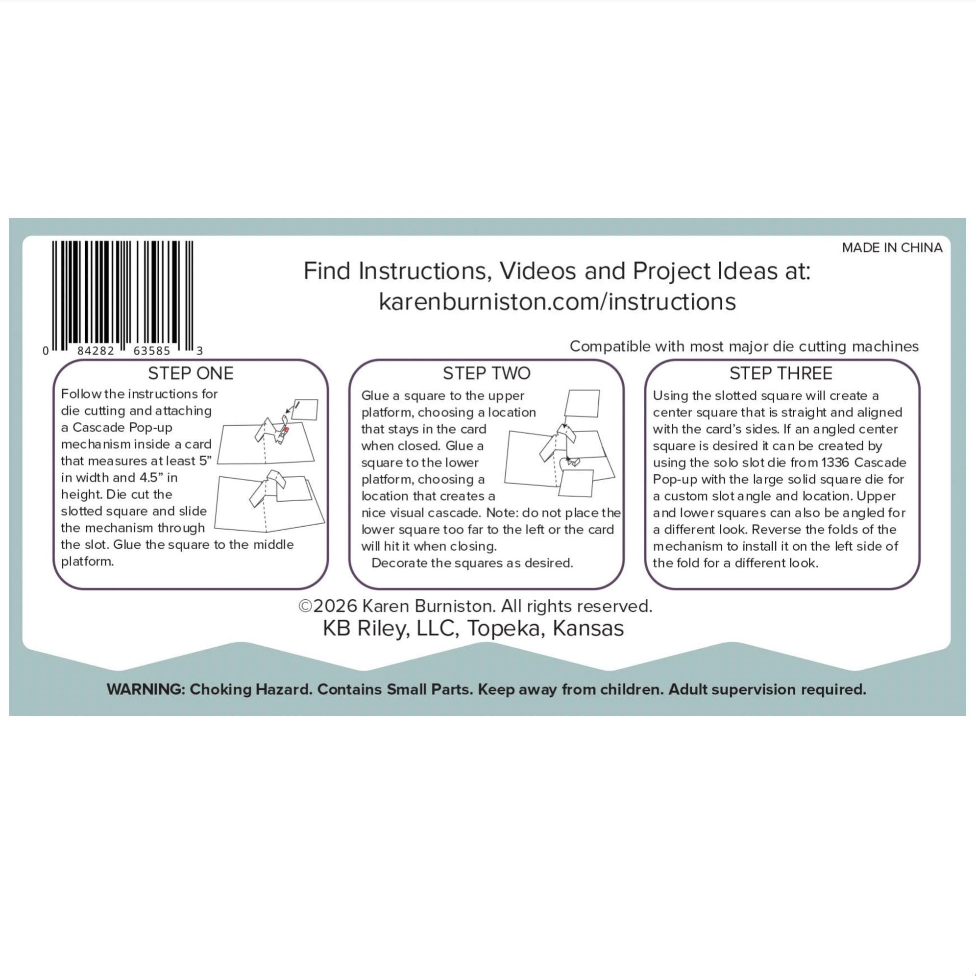 Karen Burniston Square Cascade Add-ons Dies 1337 instruction image