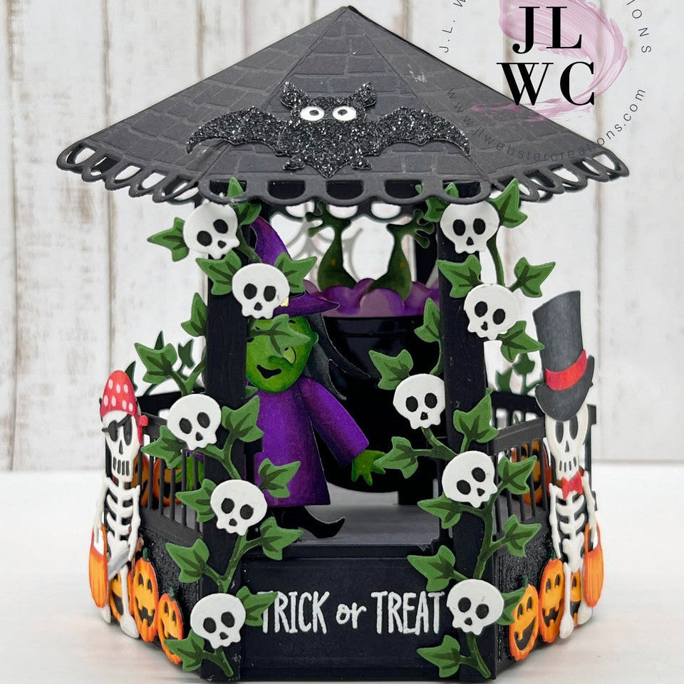 Karen Burniston Stage Pop Up and Gazebo Stage Add-ons Die Set halloween card