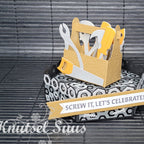 Karen Burniston Stage Pop Up and Tool Time Stage Add-ons Die Set let's celebrate card