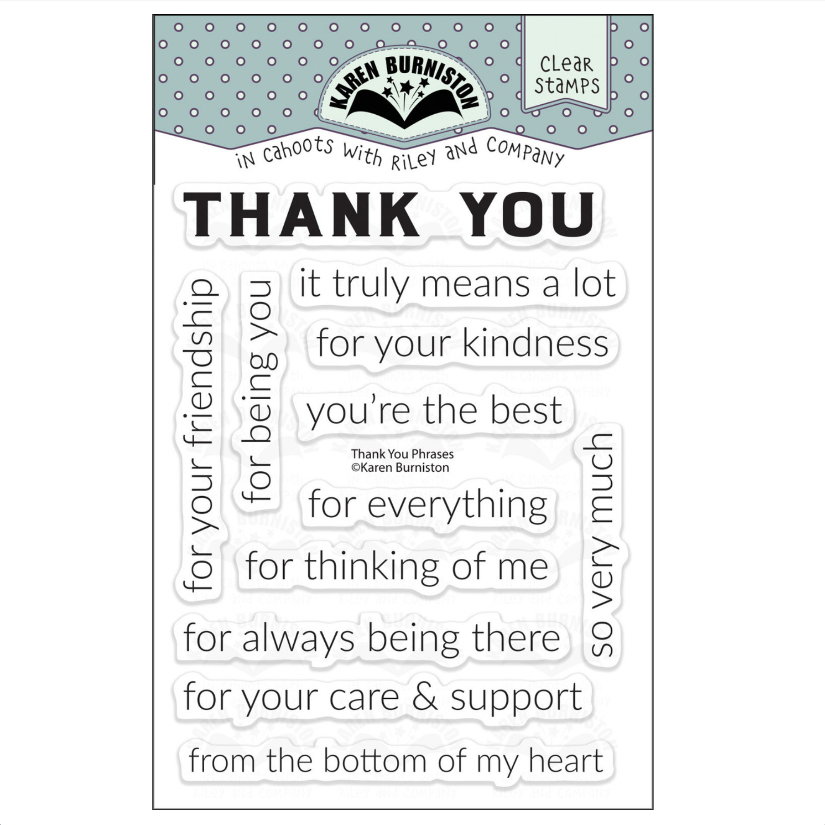 Karen Burniston Thank You Phrases Clear Stamps cs031