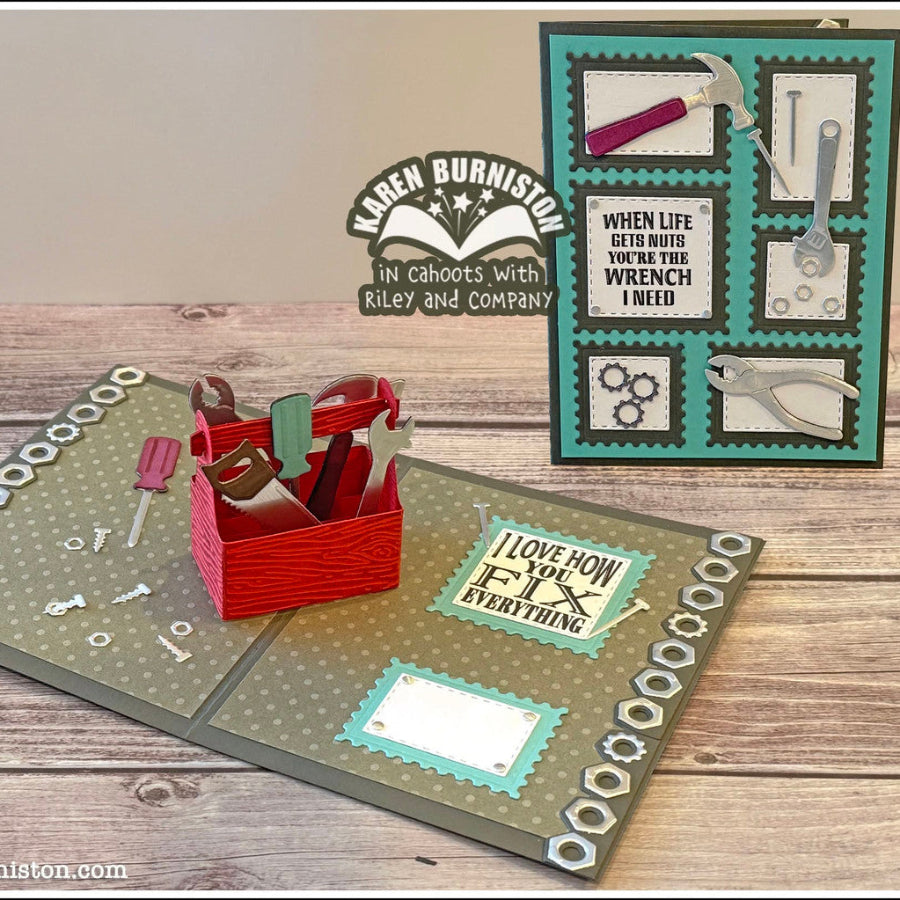 Karen Burniston Toolbox Pop-up Dies 1343 i love how you fix everything card