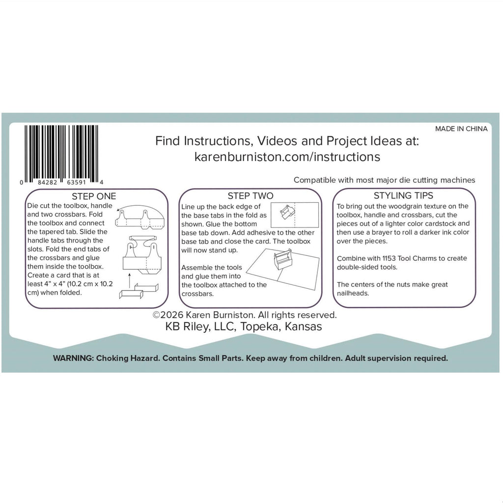 Karen Burniston Toolbox Pop-up Dies 1343 instructions image
