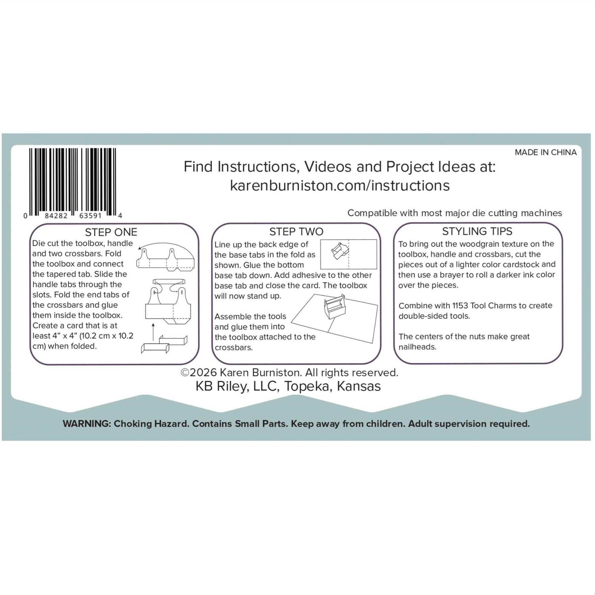 Karen Burniston Toolbox Pop-up Dies 1343 instructions image