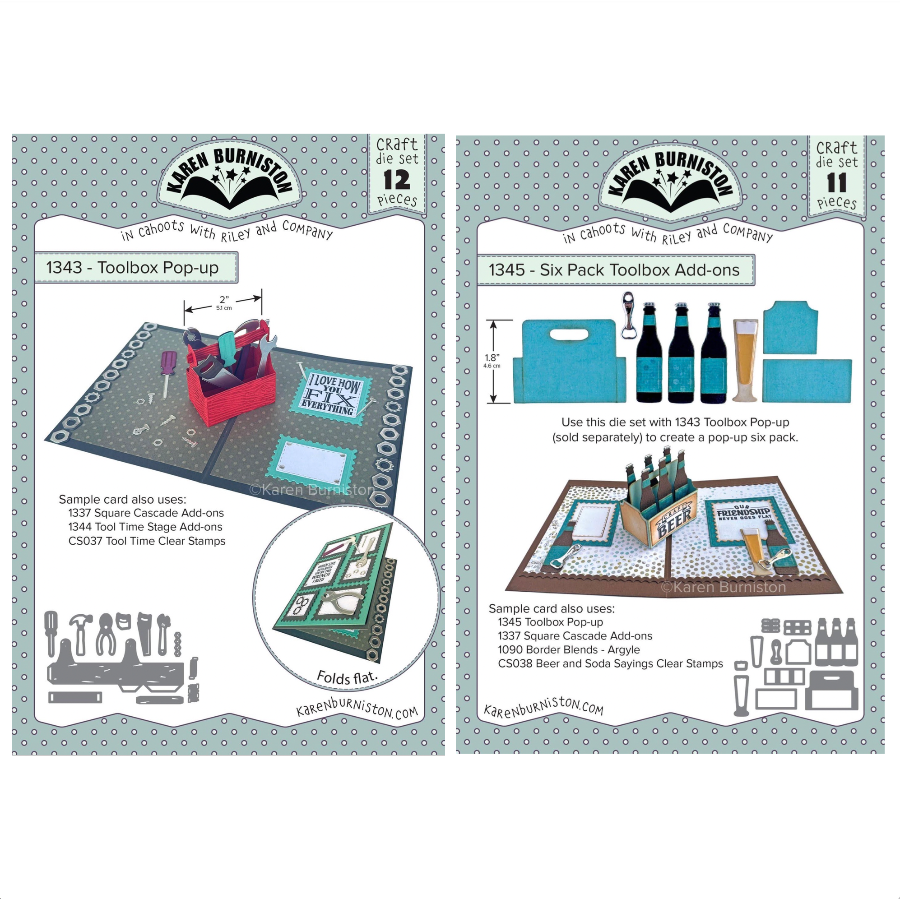 Karen Burniston Toolbox Pop-up and Six Pack Toolbox Add-ons Die Set