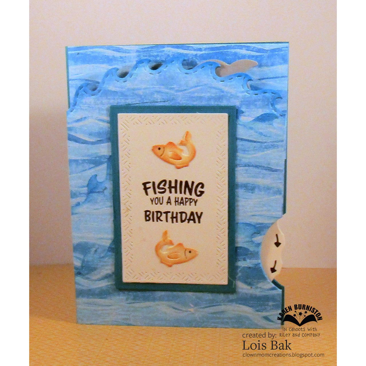 Karen Burniston Whirly Wheel Words Clear Stamps cs018 fishing