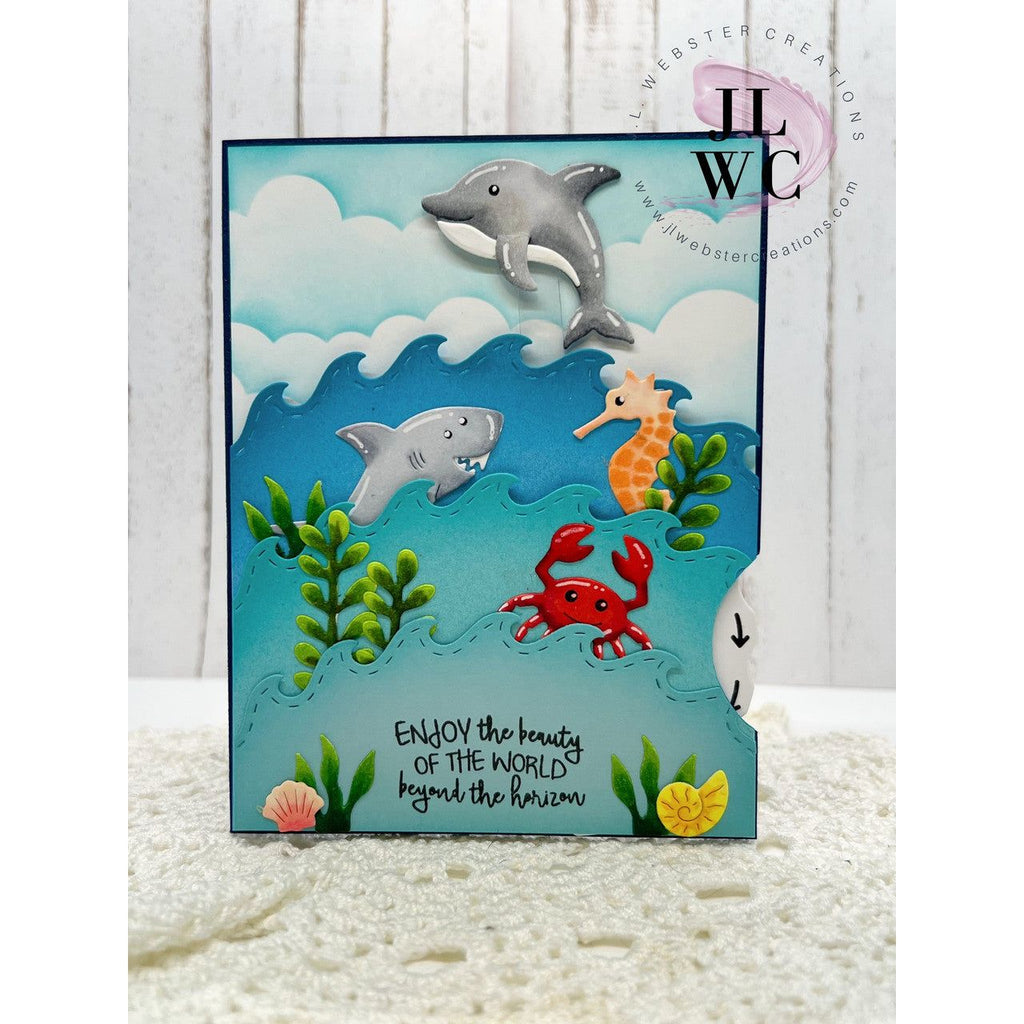 Karen Burniston Whirly Wheel and Leaping Animals Die Set sea life