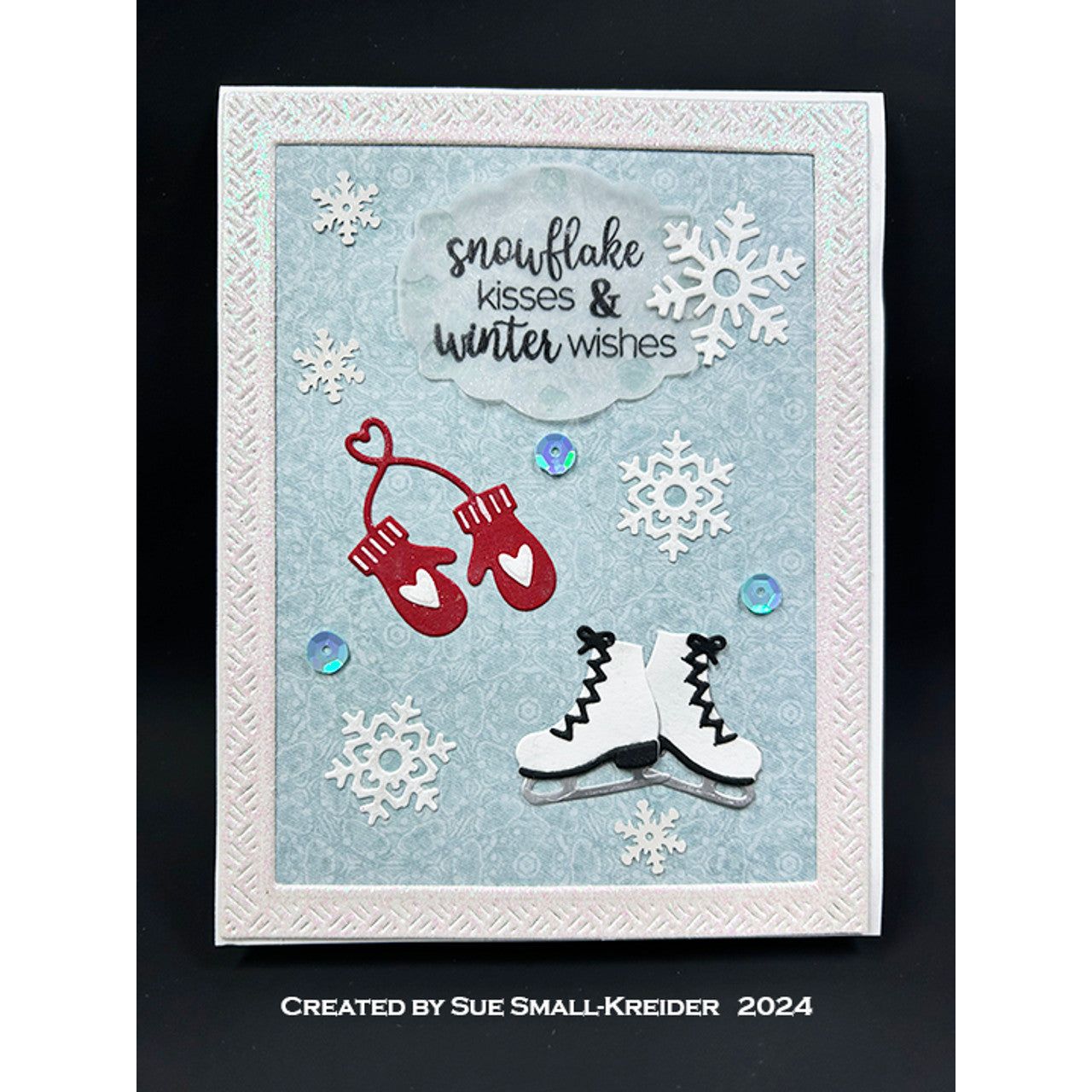 Karen Burniston Winter Hugs Clear Stamps cs007 ice skates