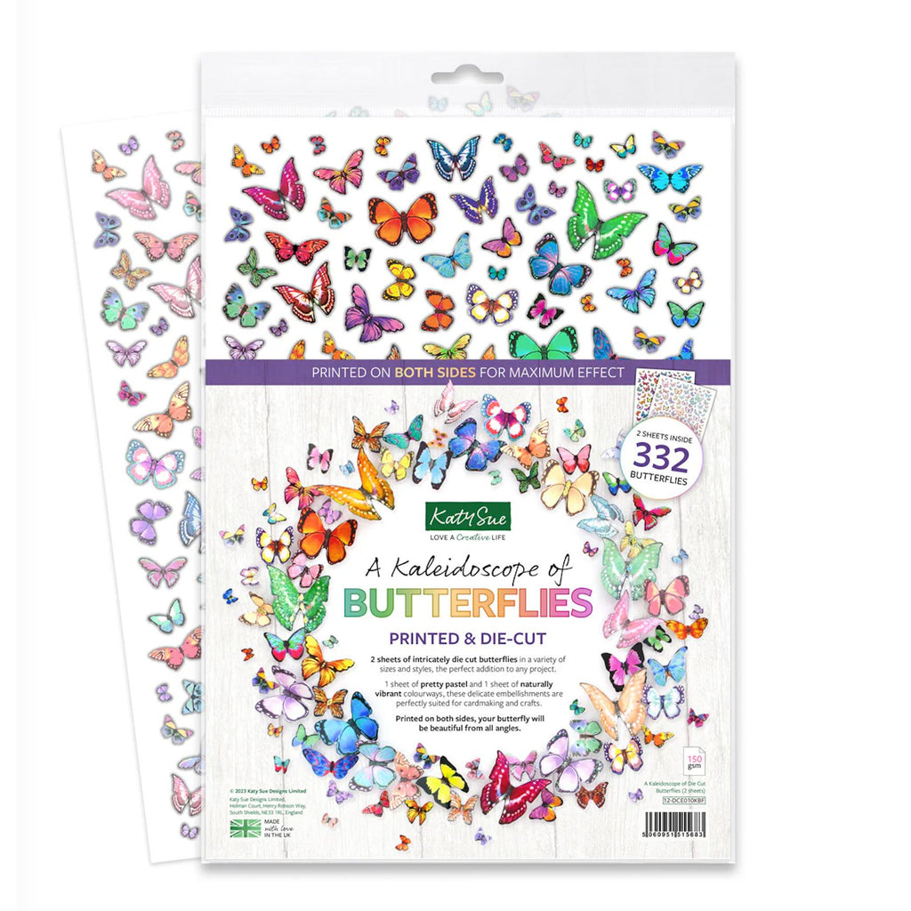 Katy Sue Designs A Kaleidoscope of Die Cut Butterflies 12-dce010kbf