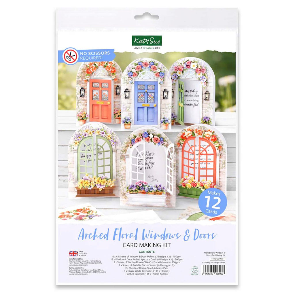 Katy Sue Designs Arched Floral Windows and Doors Card Making Kit 17-10102win