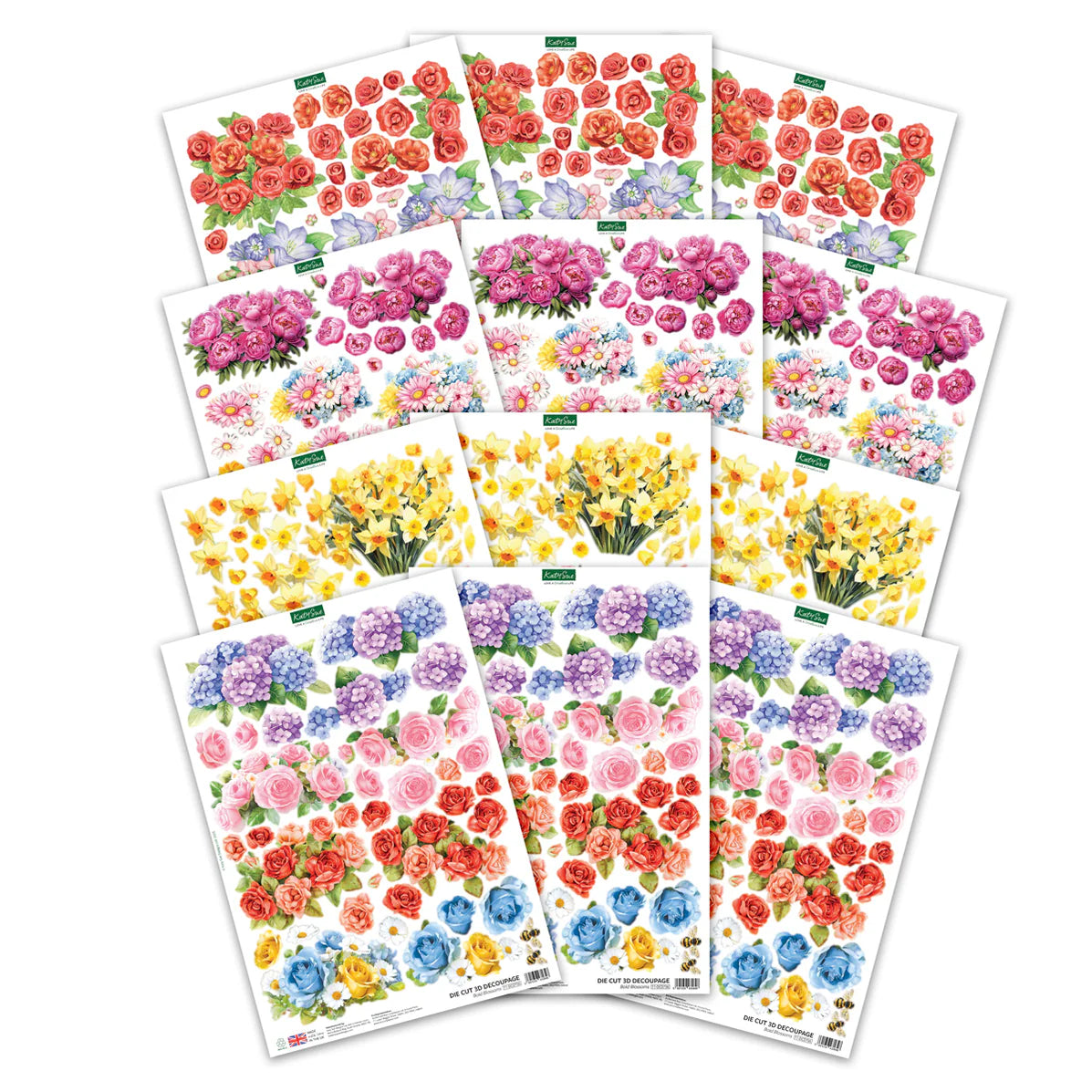 Katy Sue Designs Bumper Bouquets 3D Die Cut Decoupage 11-dcdbou12 flowers