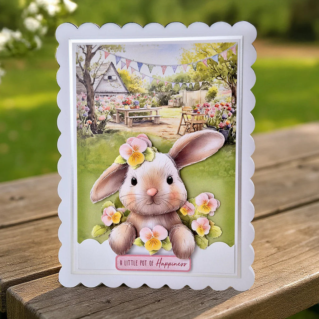 Katy Sue Designs Bunny Kisses and Fluffy Tails Die Cut Decoupage 11-dcd745 pot of happiness