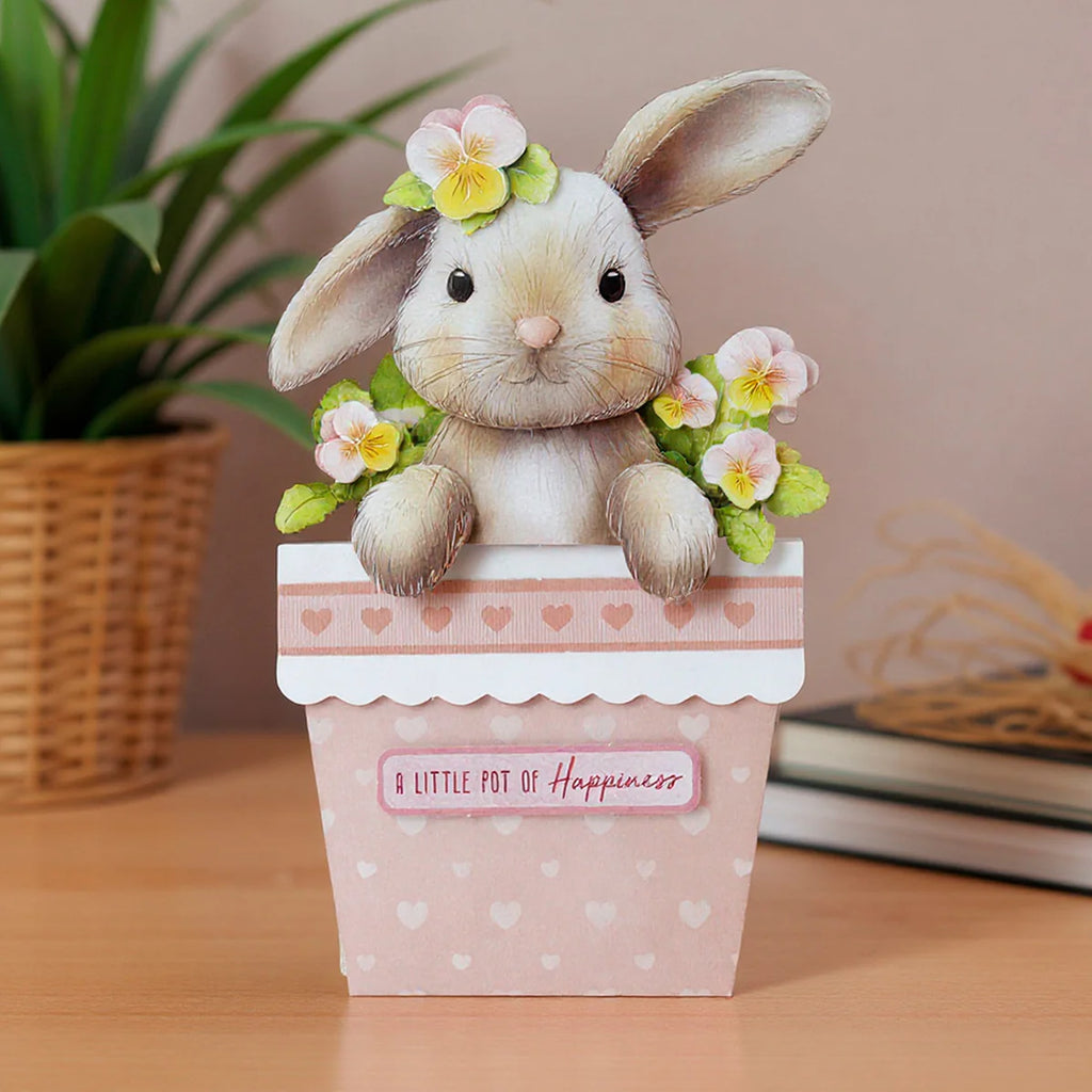 Katy Sue Designs Bunny Tails and Flower Pots Card Making Kit 17-10109bfp pot of happiness