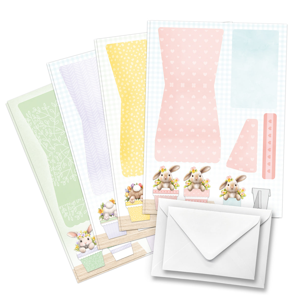 Katy Sue Designs Bunny Tails and Flower Pots Card Making Kit 17-10109bfp sheets