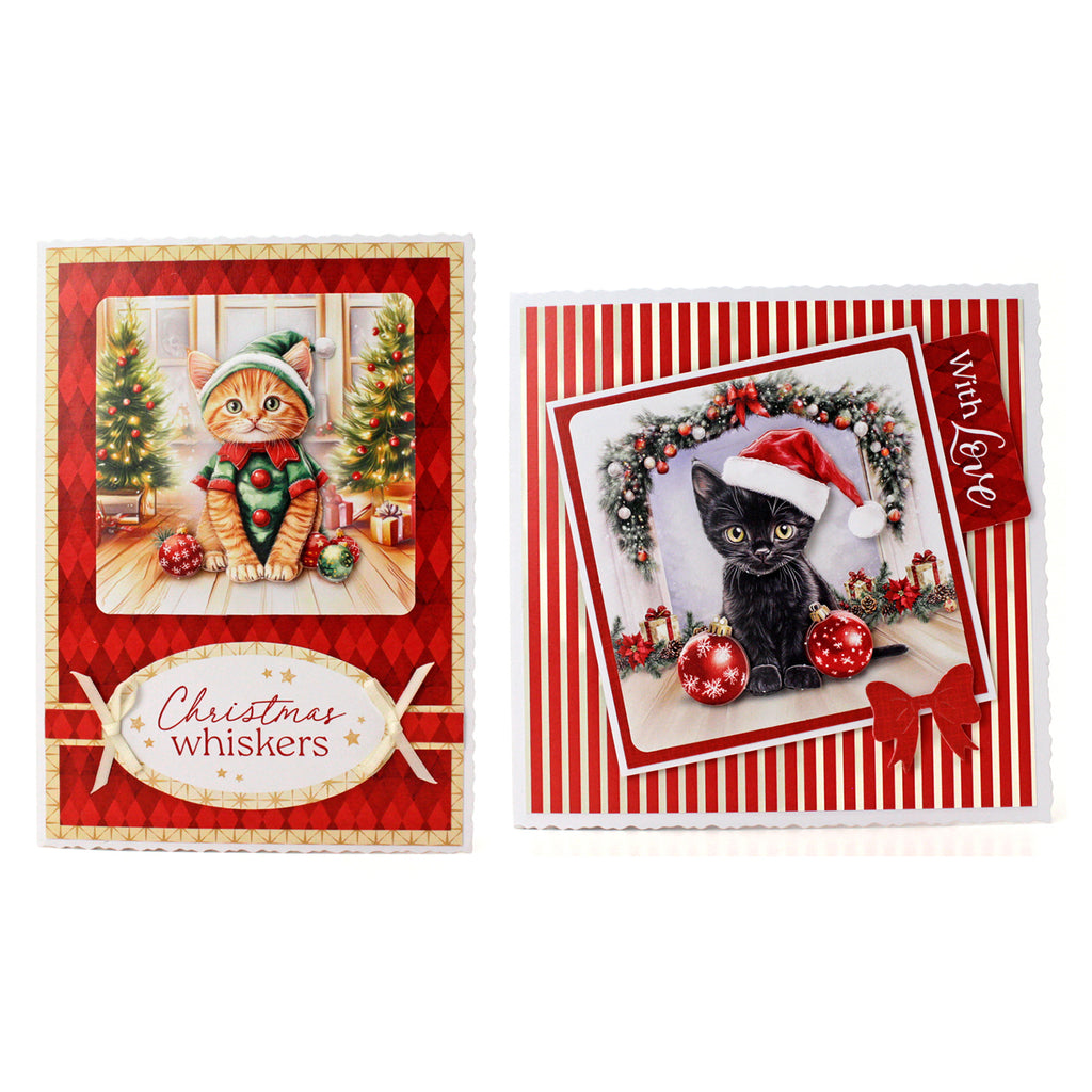 Katy Sue Designs Christmas Cats Die Cut Topper and Decoupage Collection 11-dcd7004 debbie moran with love christmas whiskers cards