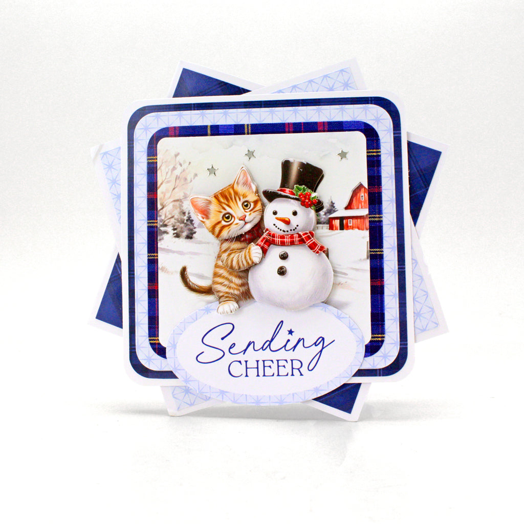 Katy Sue Designs Christmas Cats Die Cut Topper and Decoupage Collection 11-dcd7004 gil harrop sending cheer kitten snowman card