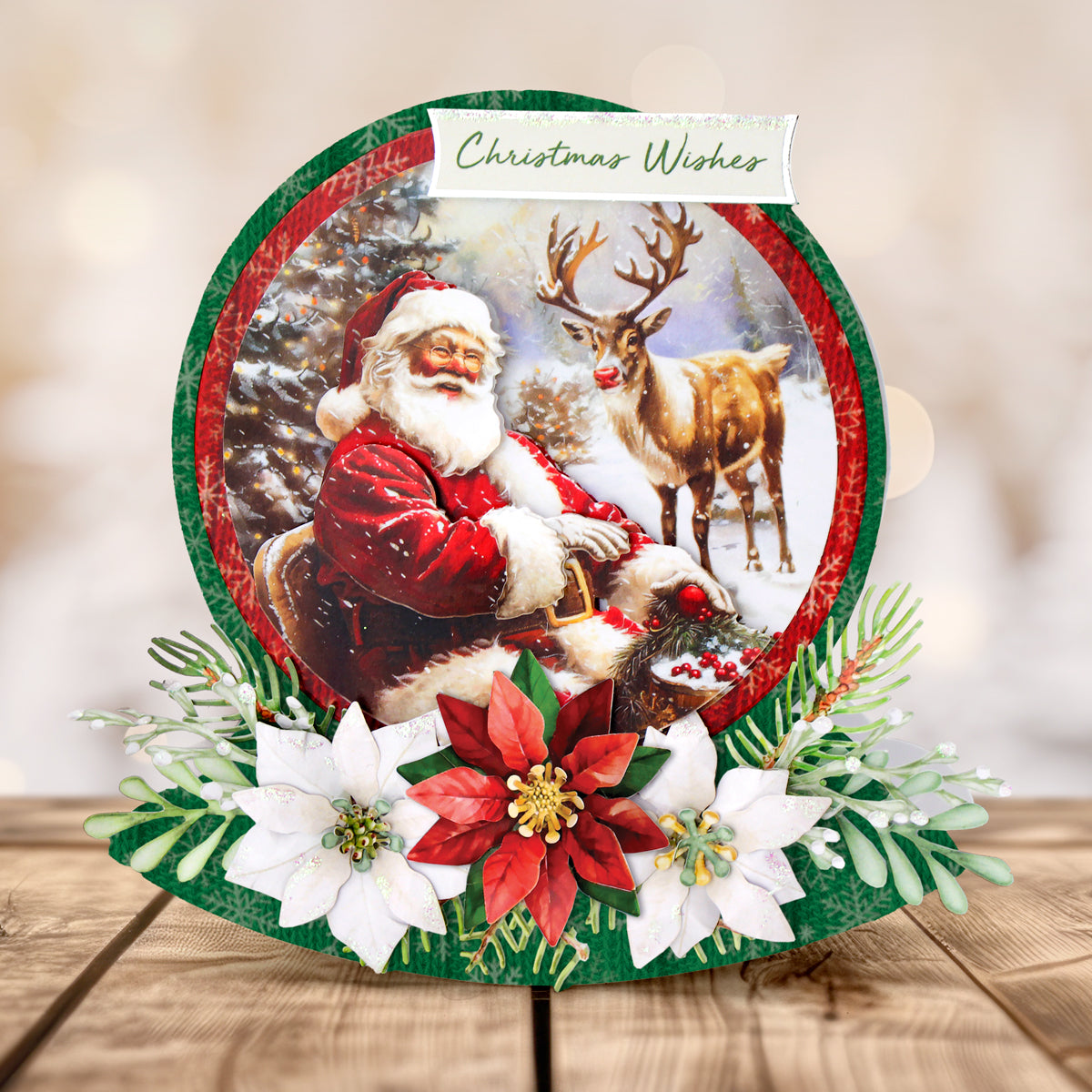 Katy Sue Designs Christmas Circle Rocker Cards and Envelopes 05-10026ccr wishes