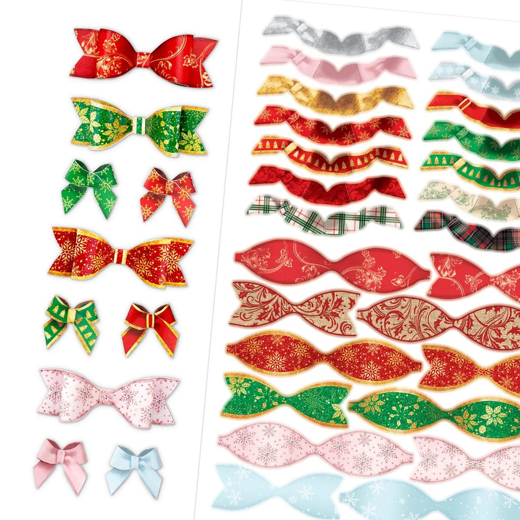 Katy Sue Designs Christmas Flower Pots Card Making Kit 17-10080cfp bows