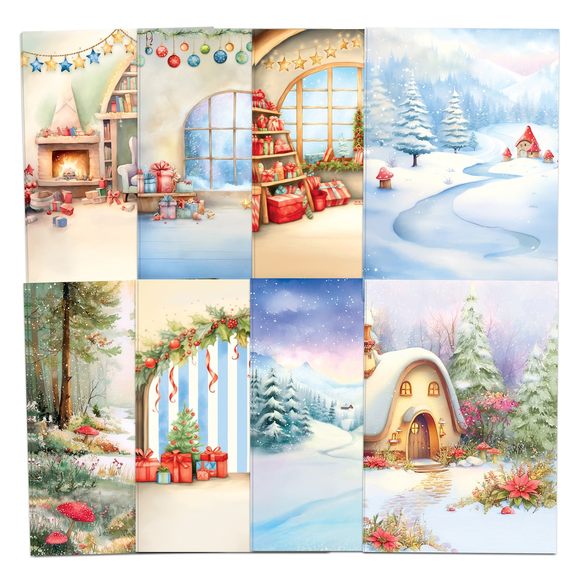 Katy Sue Designs Christmas Gnomes Scene Stash 02-10074cgn winter card bases backgrounds