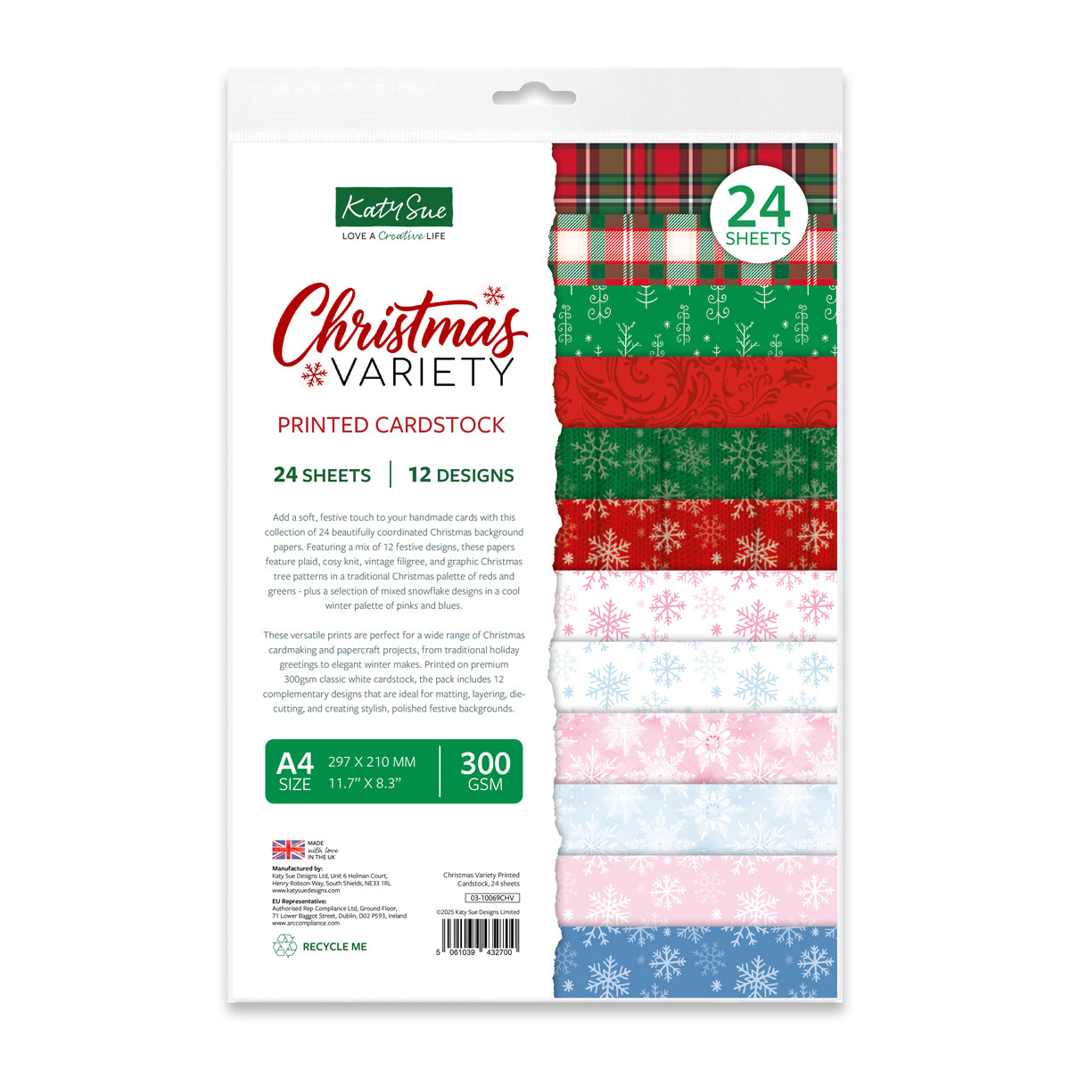 Katy Sue Designs Christmas Variety 8.5x11 Printed Cardstock 03-10069chv
