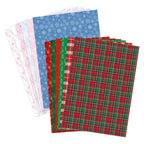 Katy Sue Designs Christmas Variety 8.5x11 Printed Cardstock 03-10069chv 8.5x11 sheets red green plaid pastel snowflakes winter
