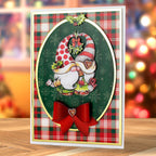 Katy Sue Designs Christmas Variety 8.5x11 Printed Cardstock 03-10069chv chrismas gnomes mistle toe red bow card