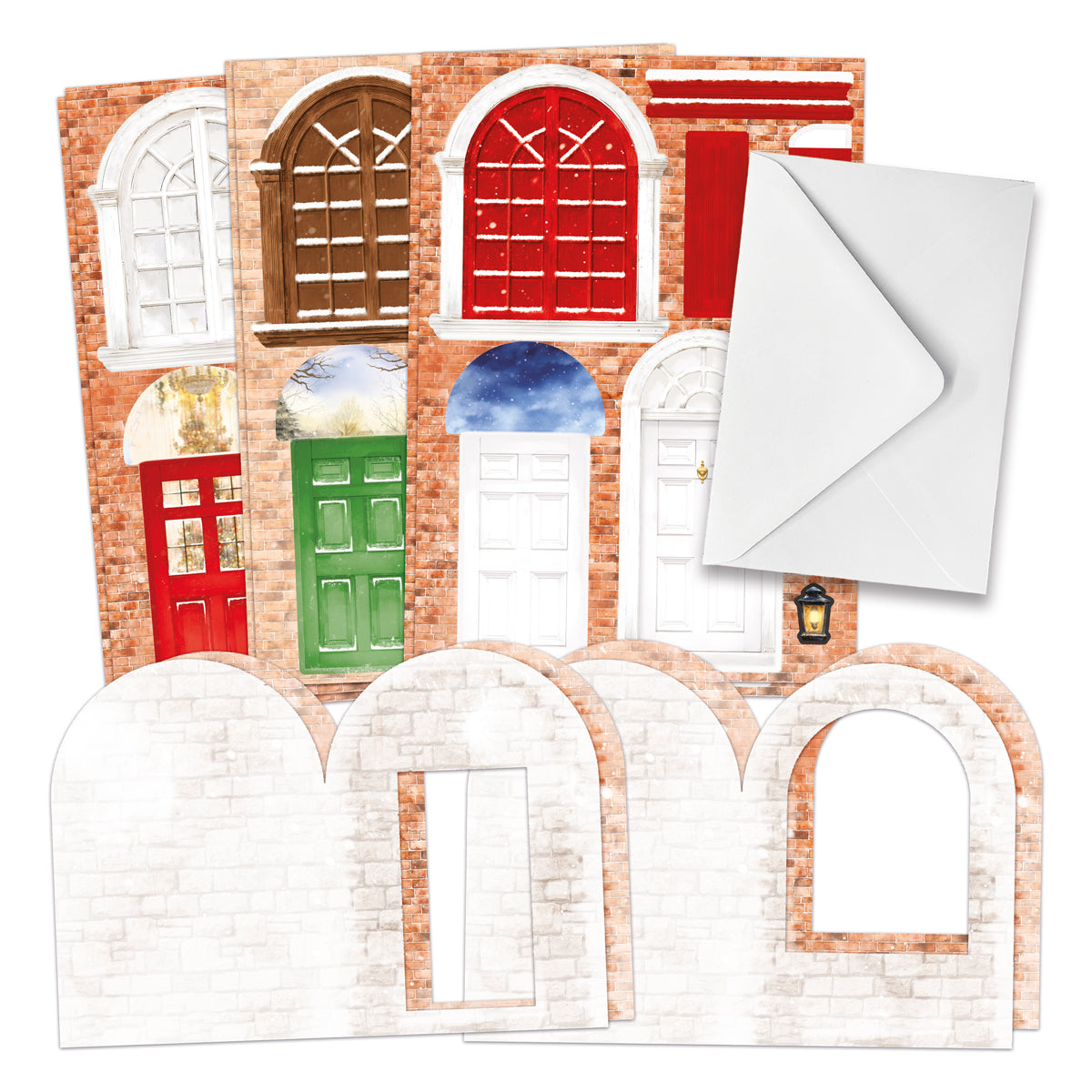 Katy Sue Designs Christmas Windows and Doors Card Making Kit 17-10111cwd contents