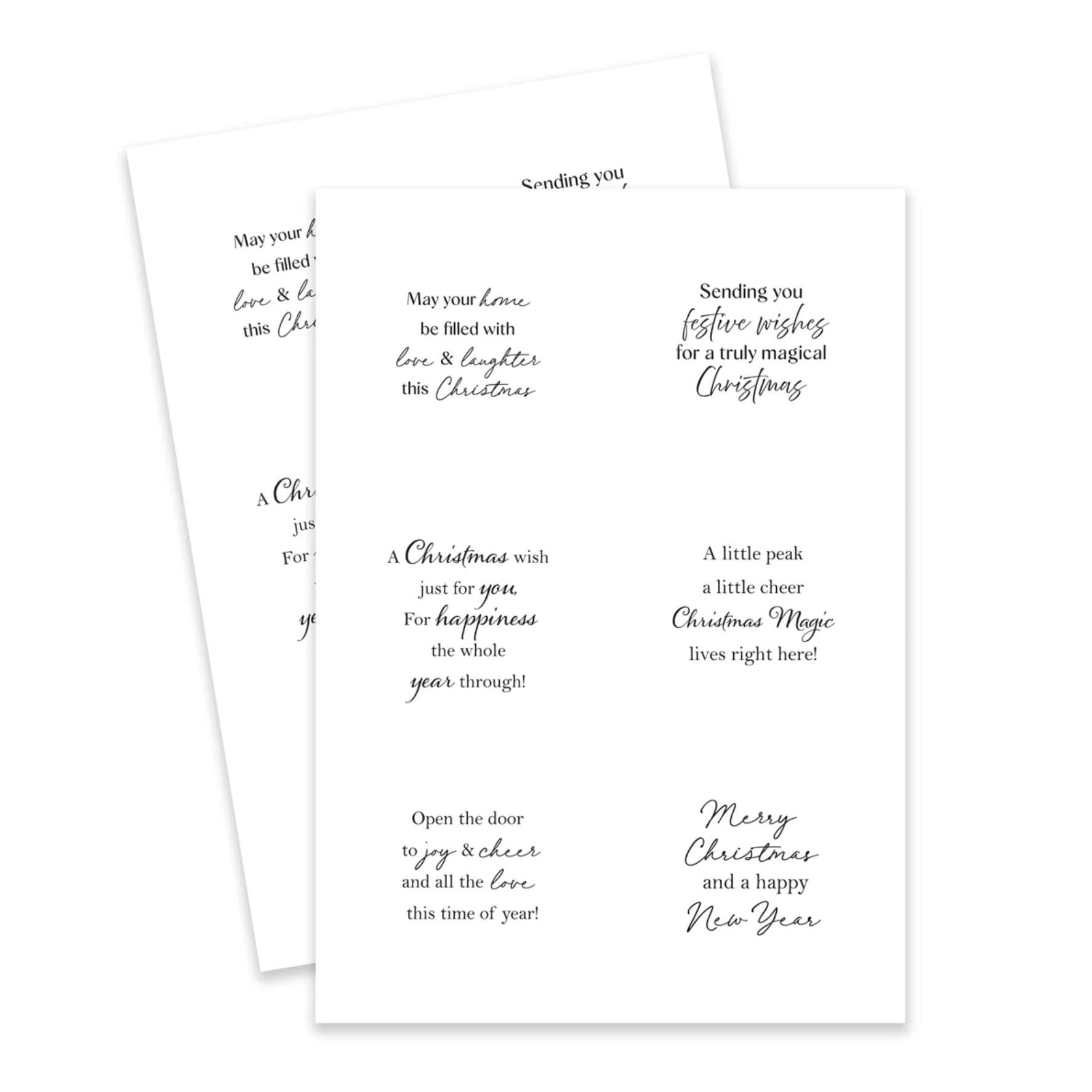Katy Sue Designs Christmas Windows and Doors Card Making Kit 17-10111cwd peelables sentiments