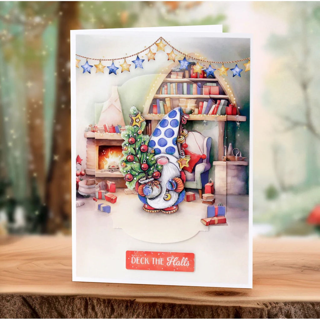 Katy Sue Designs Cosy Christmas Gnomes Card Making Kit 17-10105ccg deck the halls card