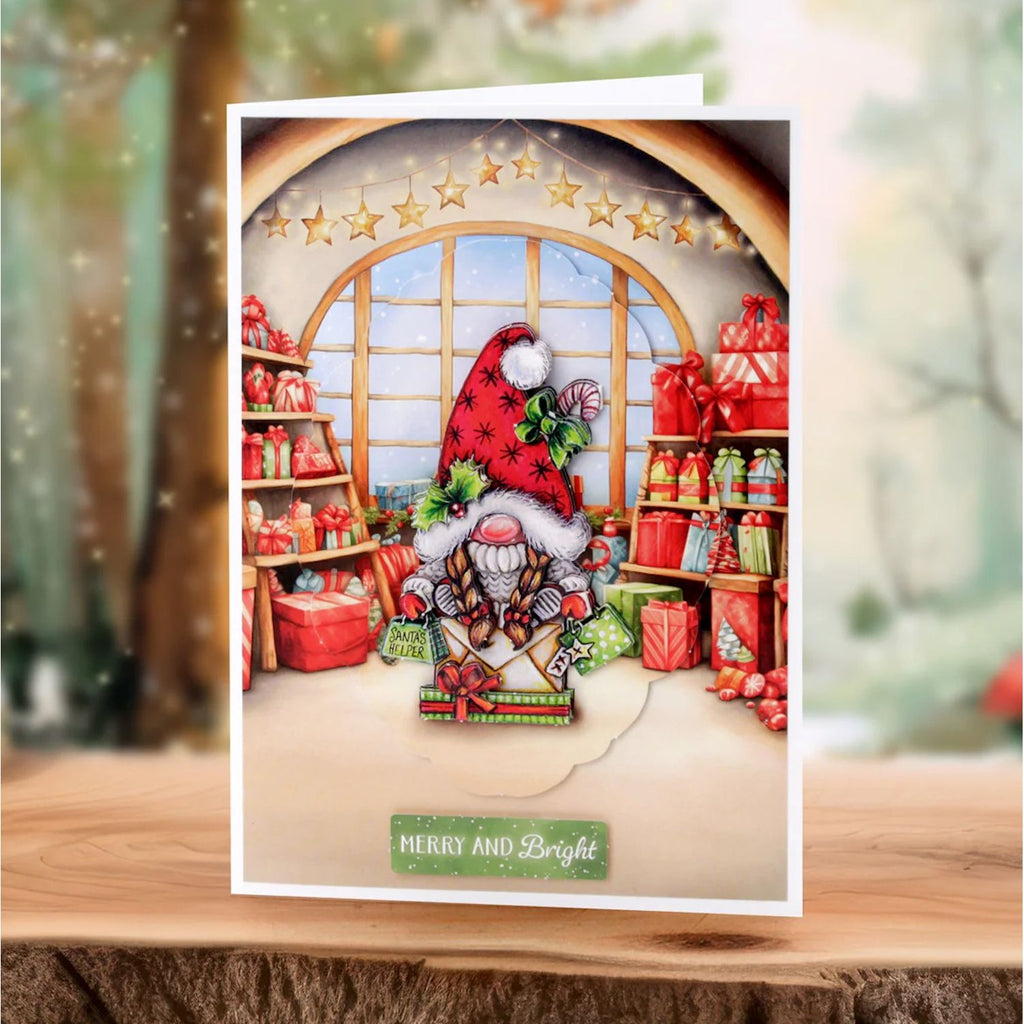 Katy Sue Designs Cosy Christmas Gnomes Card Making Kit 17-10105ccg merry and bright