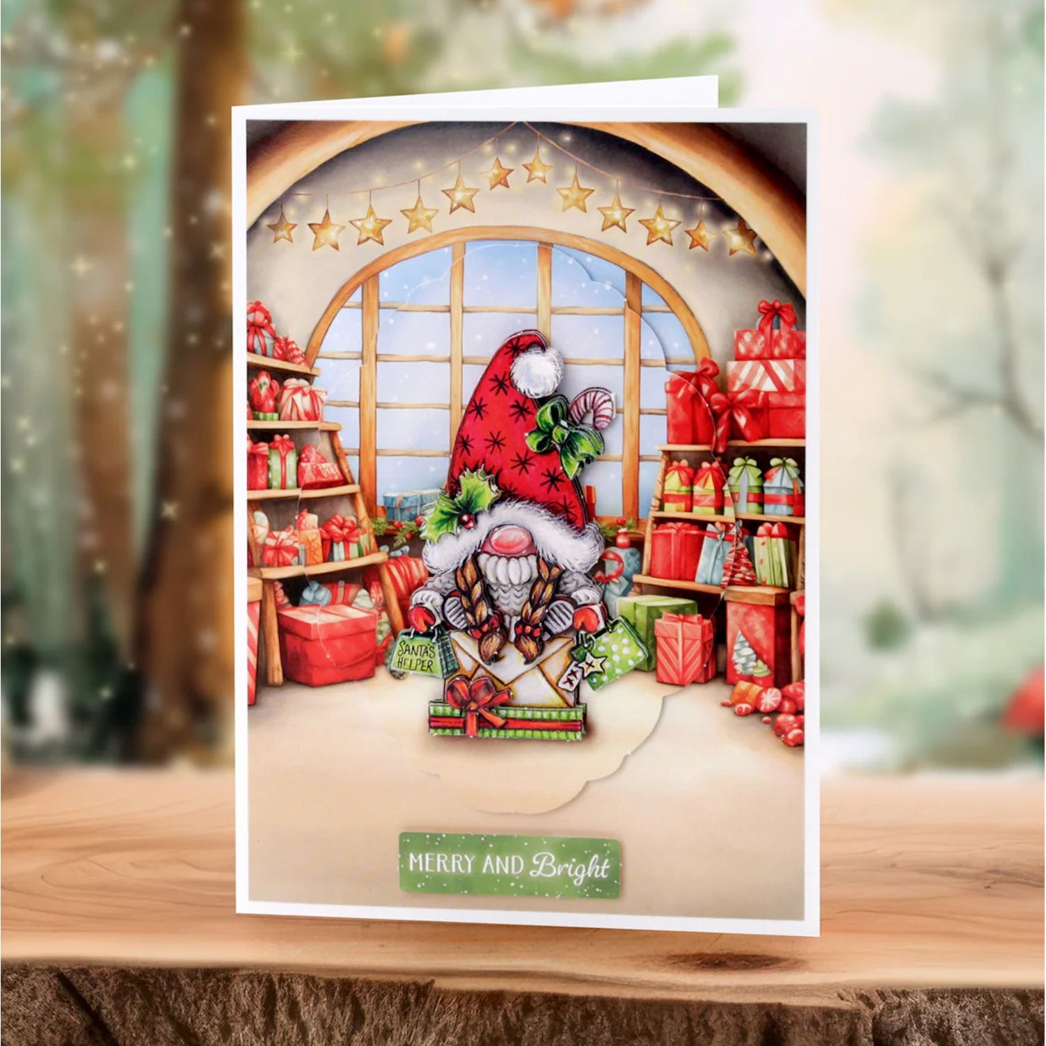Katy Sue Designs Cosy Christmas Gnomes Card Making Kit 17-10105ccg merry and bright